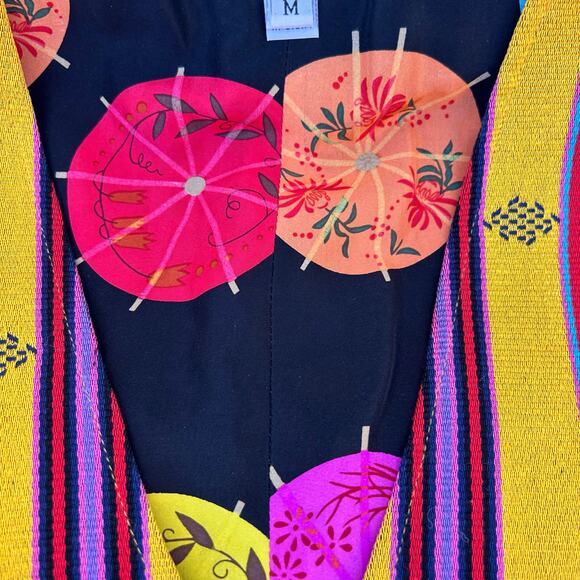 Vintage Todd Oldham Wool Striped Umbrella Cropped Vest 1990s Yellow Medium - Picture 7 of 9